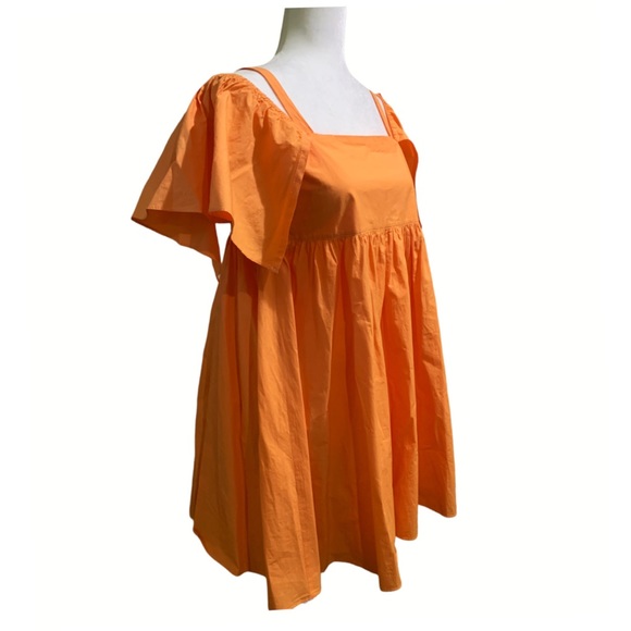STORETS Dress Stunning Of-On-The Shoulder Orange Dress Shoulders Cutout One Size - Picture 8 of 17